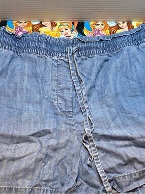 LOFT Light Blue Chambray Shorts with Drawstring